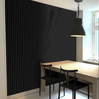 Imagem de Kit 15 Painel Ripado Prime Madeira PVC Preto Fosco 2,9mX16cm