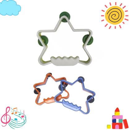 Imagem de Kit 15 Pandeiro Estrela Infantil Pandeirinho De Brinquedo Plástico Colorido