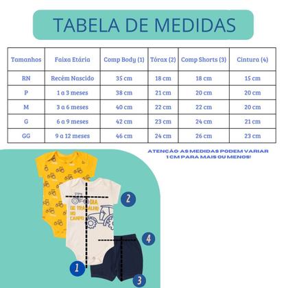 Imagem de Kit 15 peças Trijunto Roupa Bebê Body manga Curta Shorts com Punhos Menino Menina Algodão c elastano Enxoval Atacado RN aoGG