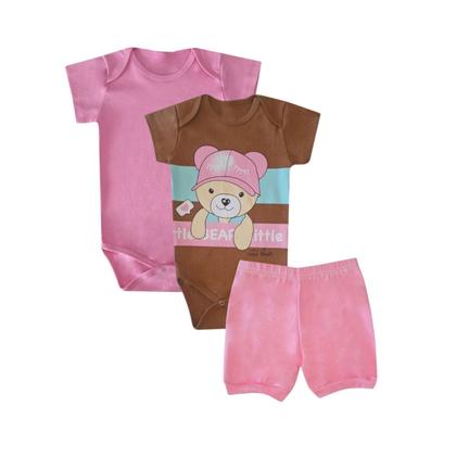 Imagem de Kit 15 peças Trijunto Roupa Bebê Body manga Curta Shorts com Punhos Menino Menina Algodão c elastano Enxoval Atacado RN aoGG