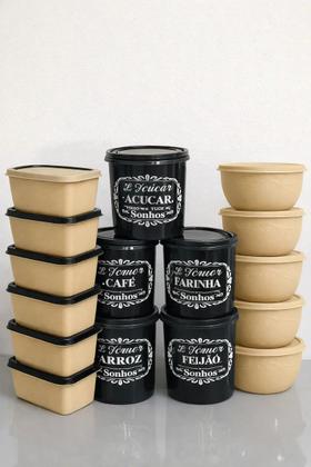 Imagem de Kit 15 Potes 3 Tamanhos Vasilhas Alimentos Marmita Geladeira