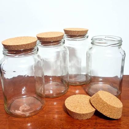 Imagem de Kit 15 Potes De Vidro 600Ml Com Rolha Cortiça