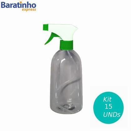 Imagem de Kit 15 Pulverizador Frasco 500 Ml Borrifador Spray Verde