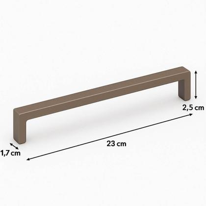 Imagem de Kit 15 Puxadores Alça Piauí Bronze 23cm Torralba Clássico Gavetas Armários Cômodas