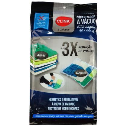 Imagem de Kit 15 Sacos Organizadores a Vácuo Protetor Para Viagem Roupa Cobertor Mala 40x60cm