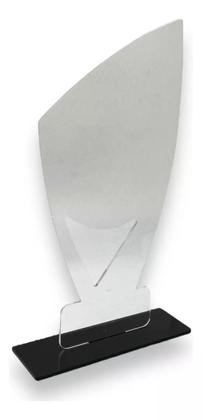 Imagem de Kit 15 Troféu Acrilico Cristal 2mm 21x11cm C/base Preta