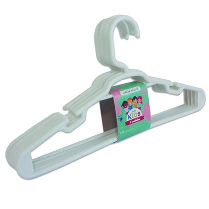 Imagem de Kit 15 Unidades Cabides Infantis Reforçados Para Organização Branco Roupa Infantil Bebê