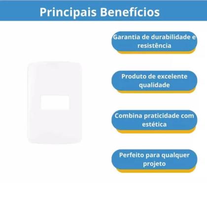 Imagem de Kit 15 unidades - mg b3 placa 4x2 1 posto horizontal branco (19420)