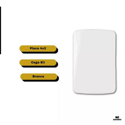 Imagem de Kit 15 Unidades - Placa Cega Branco 4x2 B3 Margirius
