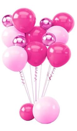 Imagem de Kit 150 Balões Bexiga Rosa Claro + Pink + Rosa Metalizado