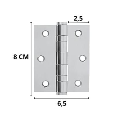 Imagem de Kit 150 Dobradiças Reforçadas Aço Inoxidavél para Porta