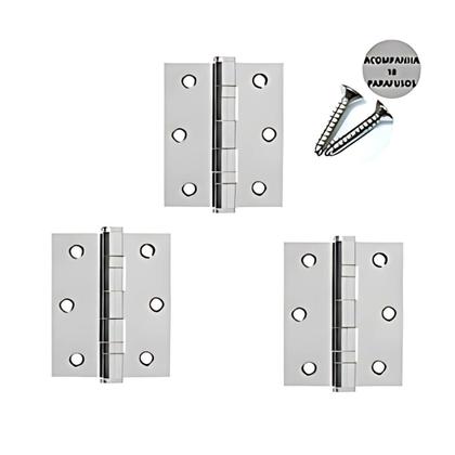 Imagem de Kit 150 Dobradiças Reforçadas Aço Inoxidavél para Porta