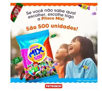 Imagem de kit 1500 un de Bala Mastigável Sortida  Mix Piteco Pietrobon