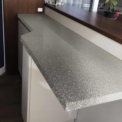 Imagem de Kit 15M Papel de Parede Adesivo Cozinha Alta Temperatura Aluminio Texturizado