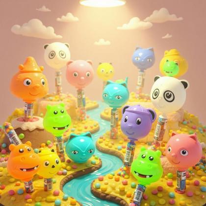 Imagem de Kit 15un Balinhas no Tubo p/ Crianças Tutti-Frutti bichinhos