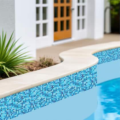 Imagem de Kit 16 Adesivos Piscina Pastilha Degradê Tons De Azul 100x30cm
