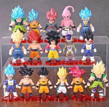 Imagem de Kit 16 Bonecos Dragon Ball Z Gt Goku Vegeta Majin Boo Gohan