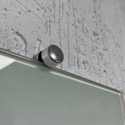Imagem de Kit 16 Botões Francês Multiuso Cromado Liso Zamac Para Proteção Fixar Espelhos Vidros Decorações Conjunto 1,87cm