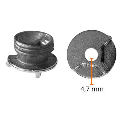 Imagem de Kit 16 Botões Francês Multiuso Cromado Liso Zamac Para Proteção Fixar Espelhos Vidros Decorações Conjunto 1,87cm