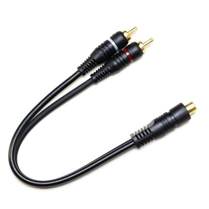 Imagem de Kit 16 Cabos De Áudio Rca Y 2 Macho Para 1 Fêmea Atacado