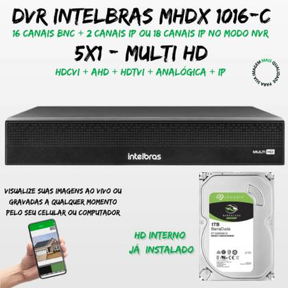 Imagem de Kit 16 Cameras 1220 Full Color Intelbras Dvr Mhdx 16 Ch Color Noite 1TB