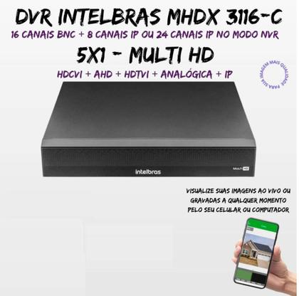 Imagem de Kit 16 Cameras Segurança Intelbras VHD 3220b+ Microfone Audio Full Color 1080 Dvr Mhdx 3116c 5mp 1TB