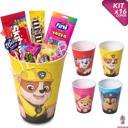 Imagem de Kit 16 Copos Patrulha Canina Festa Infantil Decoração Lembrancinha Aniversário