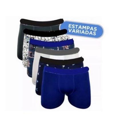 Imagem de Kit 16 Cuecas box boxer Infantil lisas e estampadas variadas