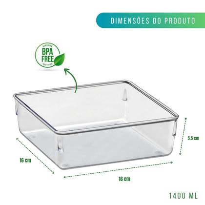 Imagem de Kit 16 Organizador De Acrílico Maquiagem Divisórias Gavetas