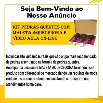 Imagem de Kit 16 Pedras Quentes Therapy Massage Maleta Aquecedora 110V