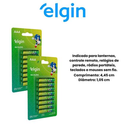 Imagem de Kit 16 Pilhas Aa Elgin e 16 Pilhas Aaa Elgin Alcalina 1.5v