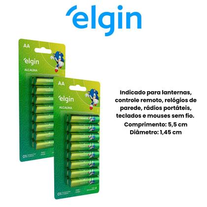 Imagem de Kit 16 Pilhas Aa Elgin e 16 Pilhas Aaa Elgin Alcalina 1.5v