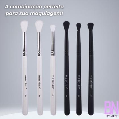 Imagem de Kit 16 Pincéis Maquiagem Completo Esfumar Iluminar Profissional Macrilan