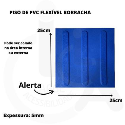 Imagem de KIT 16 PISO TÁTIL DIRECIONAL AZUL TEXTURIZADO PVC 25x25CM