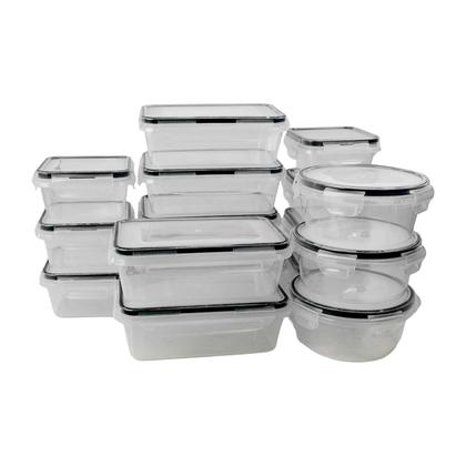 Imagem de Kit 16 Potes Herméticos Empilhável Tampa Com Trava Transparente