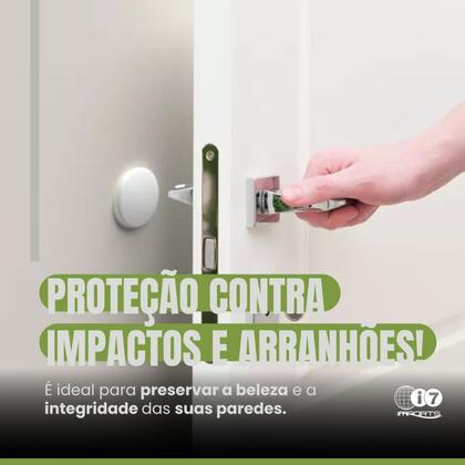 Imagem de Kit 16 Protetor Adesivo Porta Parede Anti-impacto Branco