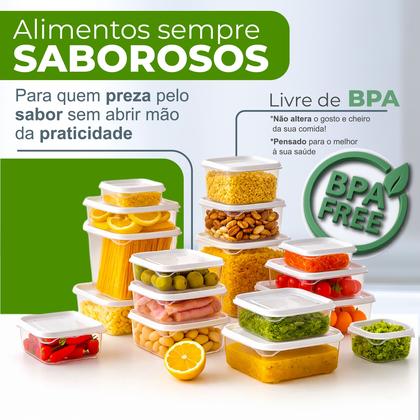 Imagem de Kit 17 Potes De Plástico Transparente Tamanhos Variados Para Geladeira E Armazenamento De Alimentos