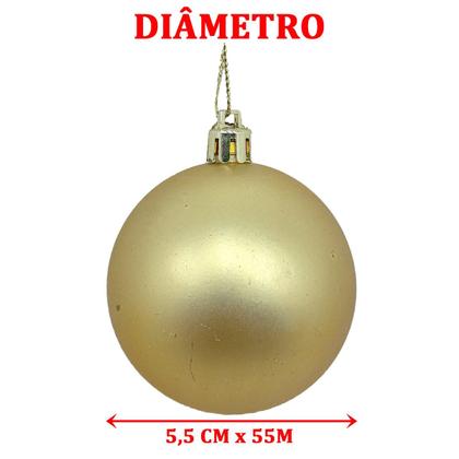 Imagem de Kit 18 Bolas Enfeite Natalino Árvore De Natal Gliter Dourada