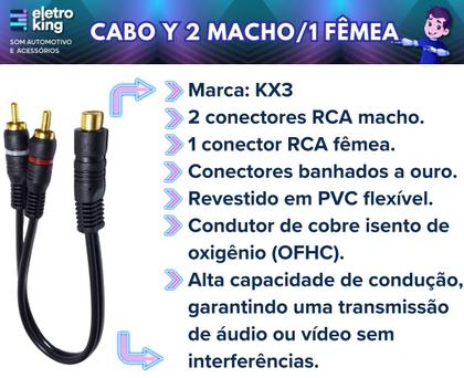 Imagem de Kit 18 Cabos De Áudio Rca Y 2 Macho Para 1 Fêmea Atacado