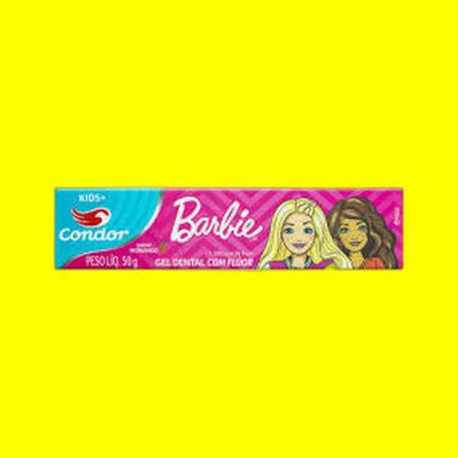 Imagem de Kit 18 Gel Dental Com flúor Barbie Sabor Morango - Condor