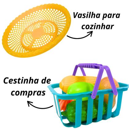 Imagem de Kit 18 Peças Comidinha Cozinha Infantil Legumes e Frutas