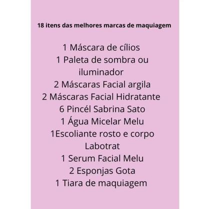 Imagem de Kit 18 produtos maquiagem skin care melhores marcas melu ruby rose max love pincel máscara de cílios