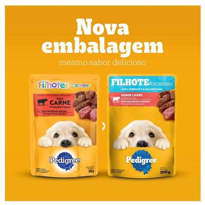 Imagem de Kit 18 Sachê Pedigree Cães Filhote Carne ao Molho 100g