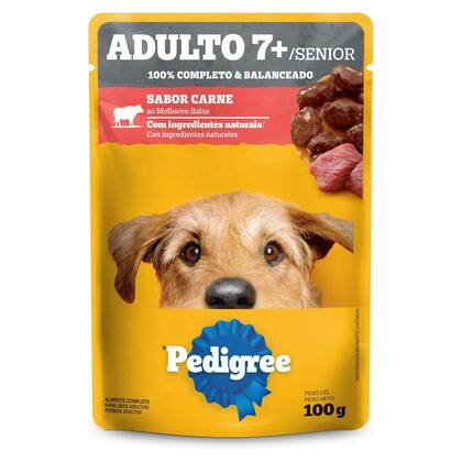 Imagem de Kit 18 Sachês Pedigree Cães 7 Sênior Carne ao Molho 100g