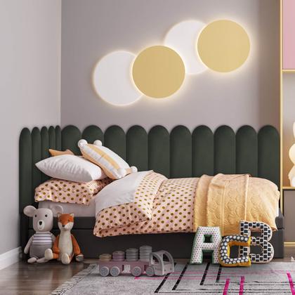 Imagem de KIT 19 Placas Cabeceira Nuvem Estofada Para Cama Box - Módulo 20 Cm x 60 Cm