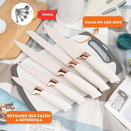 Imagem de Kit 19 Utensílios De Cozinha Com Cabo De Madeira E Silicone