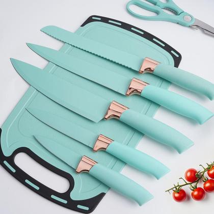 Imagem de Kit 19 Utensílios de Cozinha Silicone Tábua Faca Pegador Batedor Espátula 099
