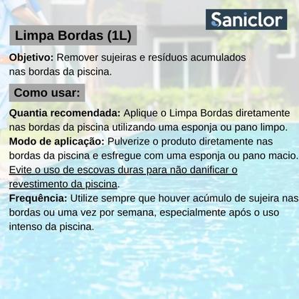 Imagem de Kit 1L Saniclor Algicida Manutenção Clarificante Limpa Borda