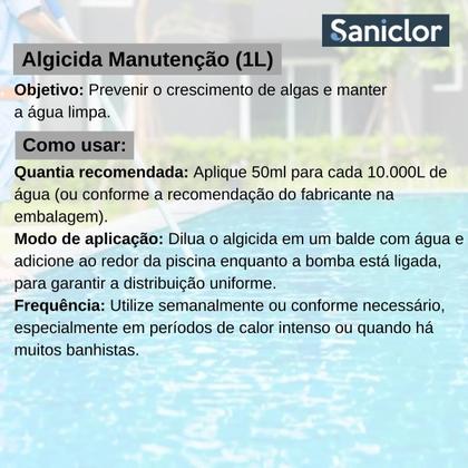 Imagem de Kit 1L Saniclor Algicida Manutenção Clarificante Limpa Borda