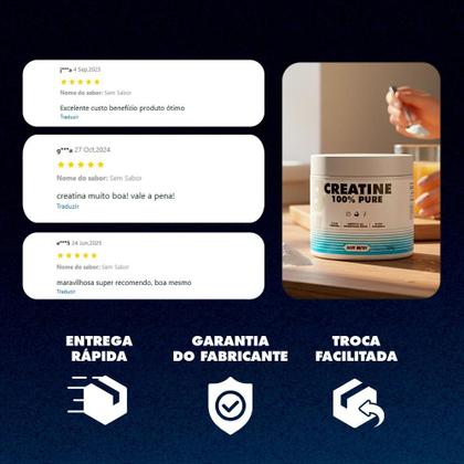 Imagem de Kit 1x Whey Protein 900g Alta Concentração Proteína + Creatina Pura 300g Força e Massa  Body Nutry